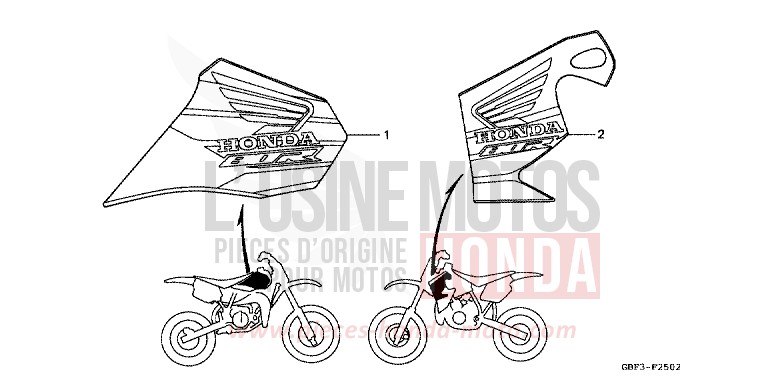 MARKE (3) von CR80R "große Räder" NEUCLEAR RED (R177) von 1998